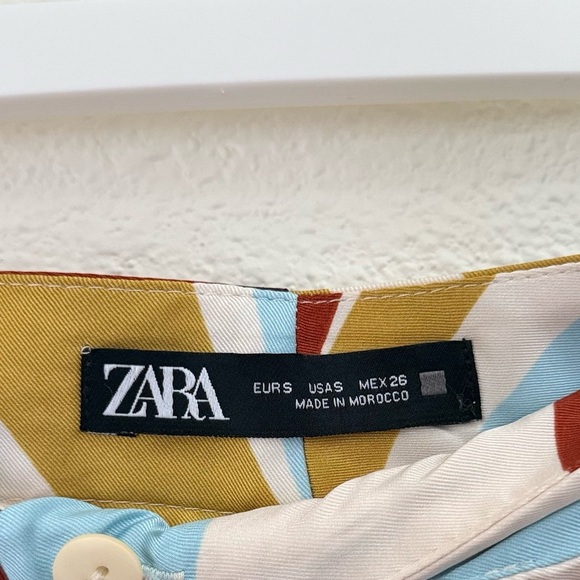 Zara Multicolor Abstract High Rise Wide Leg Pants Women’s Size Small - Picture 5 of 5
